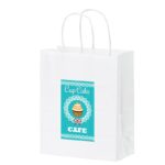 White Kraft Twisted Paper Handle Shopper |8 1/4x4 3/4x10 1/4| - Color Evolution
