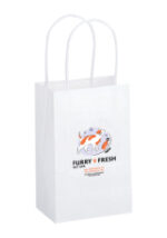 White Kraft Twisted Paper Handle Shopper |5 1/2x3 1/4x8 3/8| - Flexo Ink - Image 2