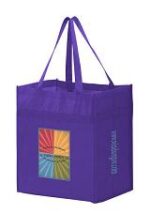 Heavy Duty Non-Woven Grocery Tote Bag with Poly Board Insert |13x10x15| - Screen Print - Image 2