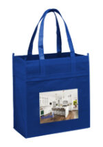 Heavy Duty Non-Woven Grocery Tote Bag with Poly Board Insert |13x7x14| - Screen Print - Image 2