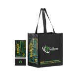 100% RPET Laminated Grocery Bag with Stock Design Gussets |12x8x13| - Screen Print
