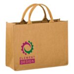COVE - Lightweight Washable Kraft Paper Tote Bag with Contoured Handle |16x6x12| - Screen Print
