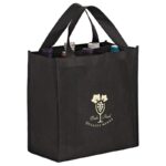 6 Bottle Non-Woven Wine Tote Bag with removable divider |11x7x12| - Screen Print