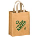 CYCLONE - Washable Kraft Paper Tote Bag with Web Handle |8x5x10| - Screen Print