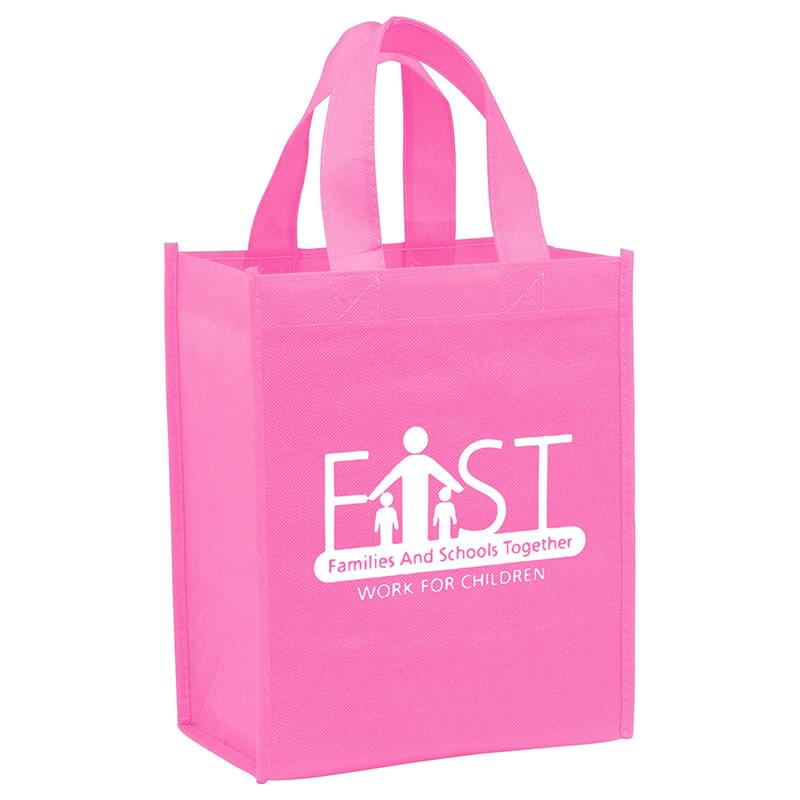 Y2K8510BCA Awareness Pink Non-Woven Tote Bag |8x5x10| - Screen Print - Image 1