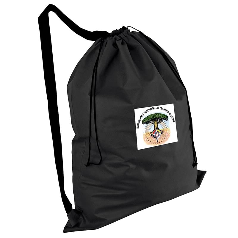YL2532EV_Black Non-Woven Laundry Duffel Bag with Over the Shoulder Strap |25x32| - Color Evolution - Image 1