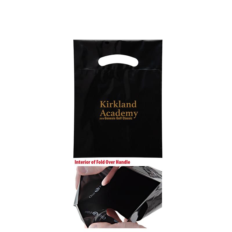 12BD710_PLA_Black_156207 Oxo Reusable Fold-Over Reinforced Die Cut Bag |7 1/2x10| - Flexo Ink - Image 1